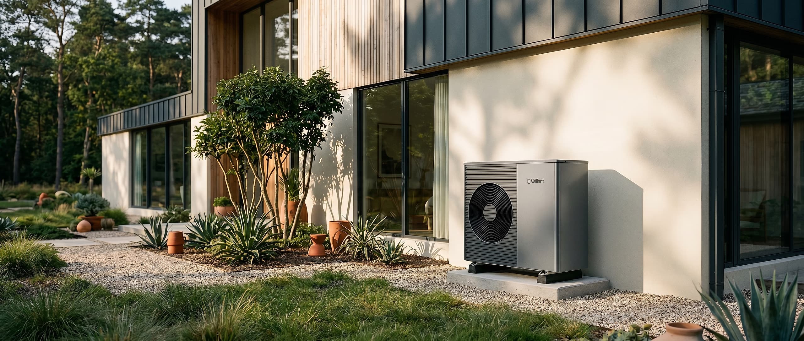 An air source heat pump beside a period London home