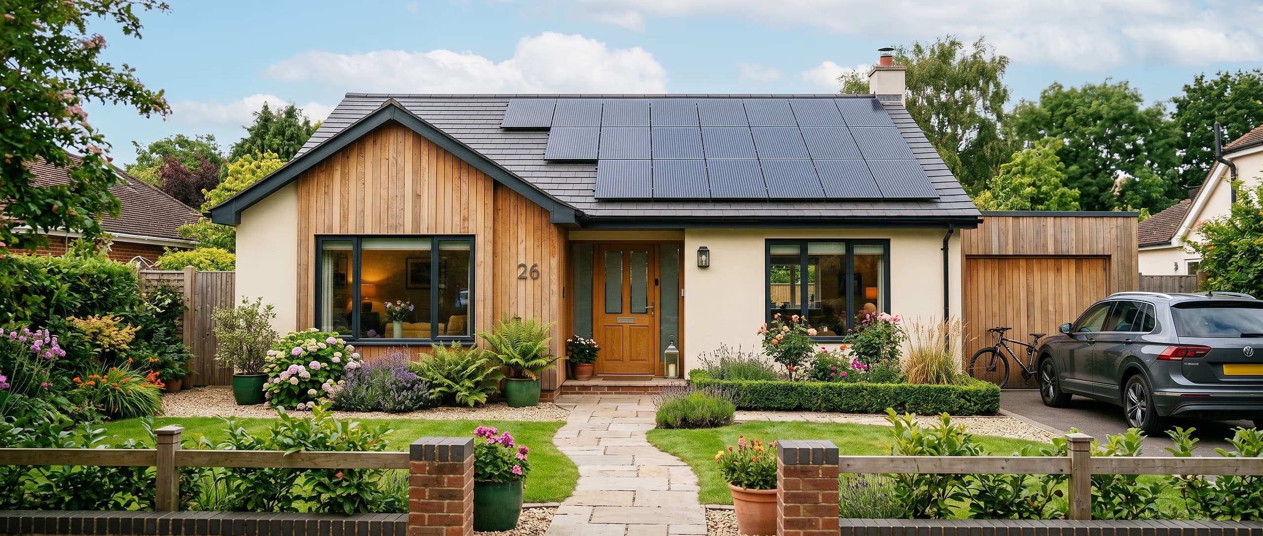 Solar panels on a residential roof
